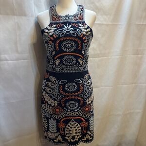 J.O.A. Los Angeles Women Blue Cocktail Dress Size Small Embroidered W/Slip